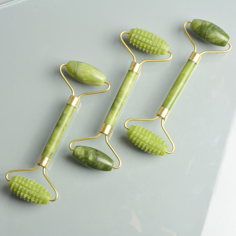 Rolo de Jade Duplo com Espinhos - Massageador Facial