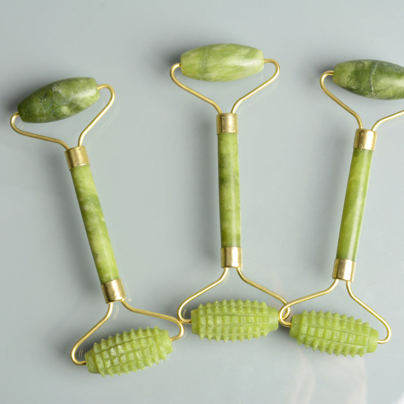 Rolo de Jade Duplo com Espinhos - Massageador Facial